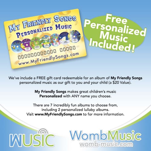 WombMusic Gift Card of Personalized Music for your Baby from Friendly Songs
