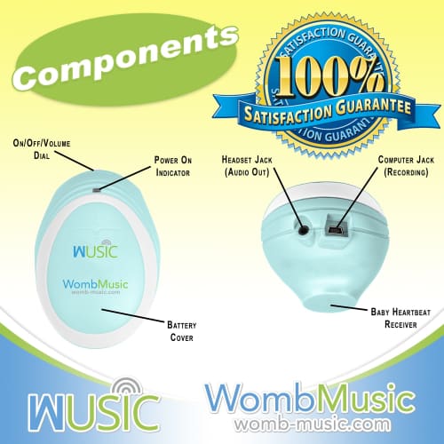 The components of the Wusic baby heartbeat monitor