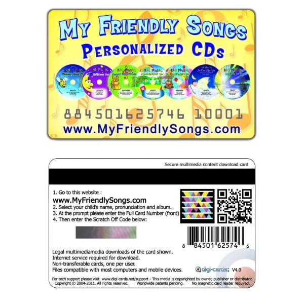 Friendly Songs Personalized Music Kit Card