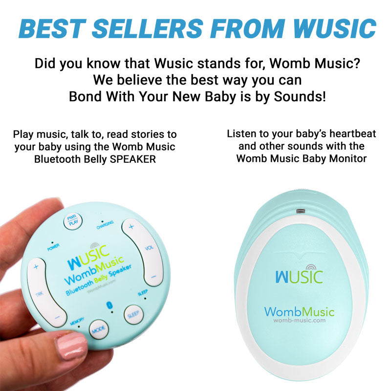 WombMusic PREMIUM New Baby Pack (Heartbeat Monitor & Bluetooth Belly Speaker Set)