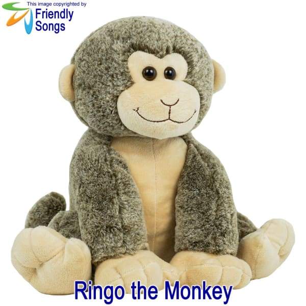 YOUR Babys Heartbeat - Personalized Stuffed Animal Plush Toy with your Babys Heartbeat (or your Favorite Song) inside! - Ringo the Monkey /